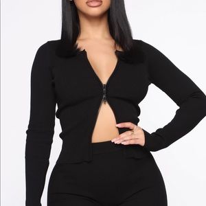 Fashion Nova, Wrong Way sweater, Black, XS